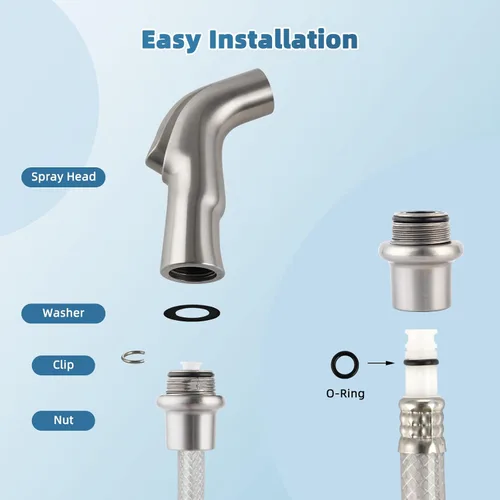 Miniatura 5 de Hygie Rinse Accesorio universal para rociador de fregadero para grifo, cabezal rociador lateral de cocina compatible con Delta, Moen, Kohler y otras