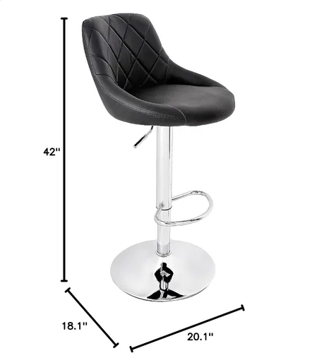 Miniatura 7 de CangLong Juego de taburetes de bar giratorios ajustables de altura de mostrador - Taburetes de mostrador de piel sintética con respaldo, taburetes