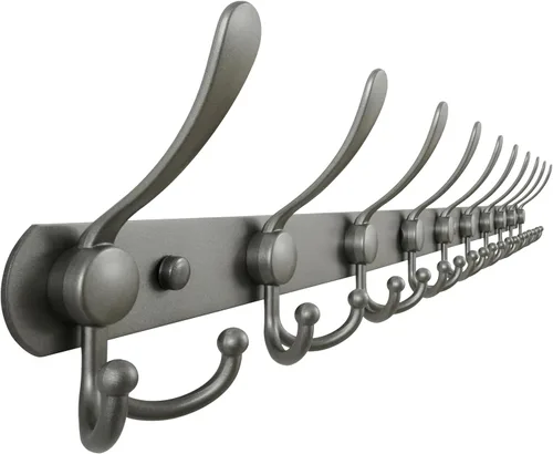 Miniatura 47 de Dseap - Perchero para pared, 5 ganchos triples, resistente, acero inoxidable, riel de gancho de metal para abrigos, sombreros, toallas, bolsos