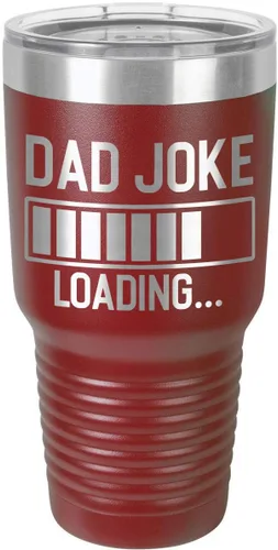 Dad Joke Loading Maroon - Vaso de bebida de 30 onzas con popote y tapa superior deslizante | Taza de viaje grabada con láser | Comparar con Yeti