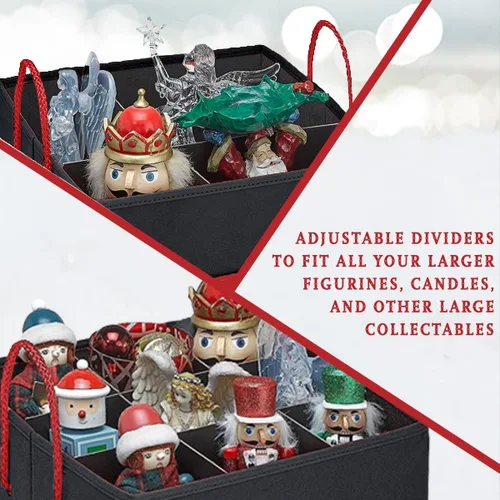 Miniatura 4 de Caja de almacenamiento coleccionable de cascanueces y figuras navideñas, almacena cascanueces de hasta 9 a 16 pulgadas de alto, adornos y más