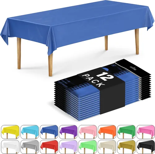 Miniatura 45 de DecorRack 2 Manteles rectangulares de plástico libres de BPA, 54 x 108 pulgadas, mantel de mesa para comedor, mantel rectangular para fiestas