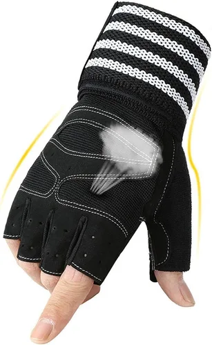Miniatura 7 de Yiju 2X Workout Gloves Accessory Lightweight Polyester Black Weight Lifting Gloves for Indoor Outdoor Pull Ups Fitness Women Men