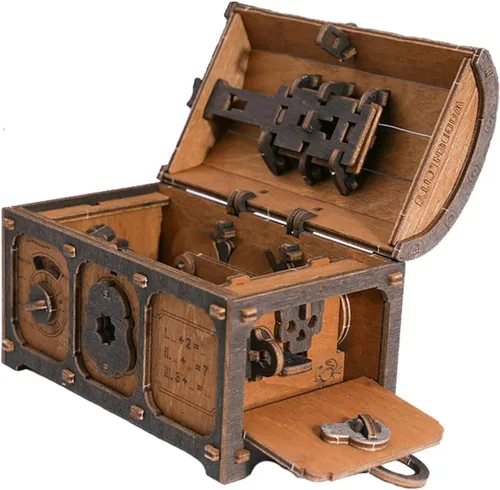 Miniatura 3 de WOODEN.CITY Caja de rompecabezas cofre del tesoro para adultos – Rompecabezas de madera 3D, caja de misterio, juego de escape y acertijo cerebral