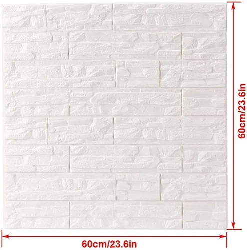 Miniatura 3 de ECYC Ltd 1 panel de pared de espuma 3D de 23.62 x 23.62 pulgadas, autoadhesivo, impermeable, para sala de estar, dormitorio, fondo de televisión