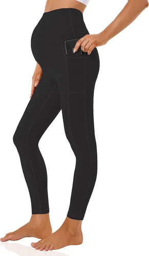 V VOCNI Leggings de maternidad para mujer, sobre el vientre, leggings para embarazadas, entrenamiento, descanso, pantalones de embarazo