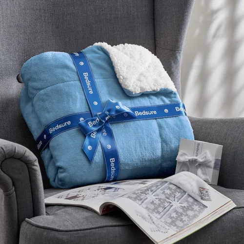 Miniatura 8 de Bedsure GentleSoft Mantas de Forro Polar Sherpa Tamaño King para Cama - Gruesas y Cálidas, Mantas King de Felpa Suave y Esponjosa para Invierno, 03