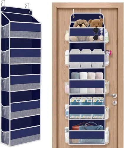 Miniatura 28 de SpaceHacks Paquete de 1 Organizador Sobre la Puerta, Organizador de Almacenamiento Colgante con Ventana Transparente, 40 lb Ultra Resistente Gris