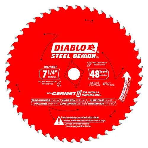 Miniatura 7 de Diablo Hoja de sierra para corte de metal Steel Demon Cermet II de acero de 8 pulgadas x 42 dientes – Vida útil hasta 25 veces más larga, cortes 10