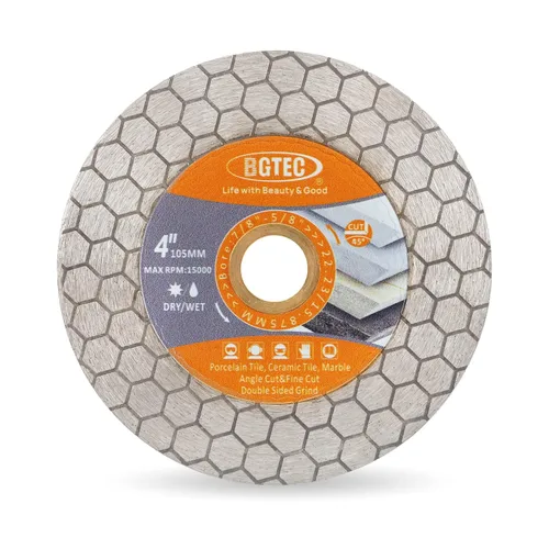 Miniatura 9 de BGTEC Hojas de sierra de diamante, rueda de corte de 4.5 pulgadas/4.528 in para baldosas de cerámica, azulejos de porcelana, mármol, piedra