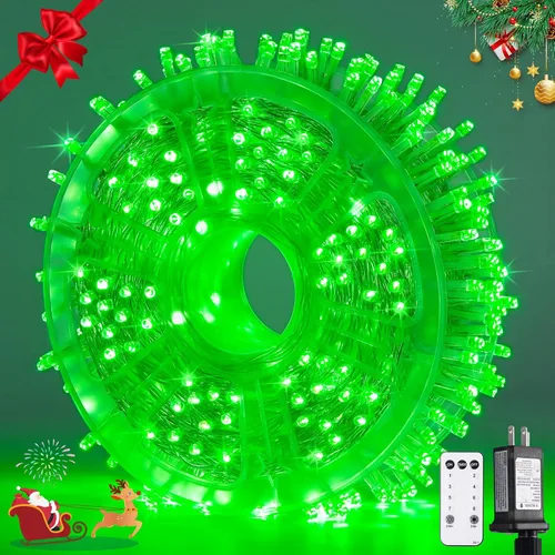 Miniatura 15 de JMEXSUSS Luces rojas blancas y azules con cable transparente, 66 pies, 200 luces LED para decoración del 4 de julio, luz de Navidad para celebración