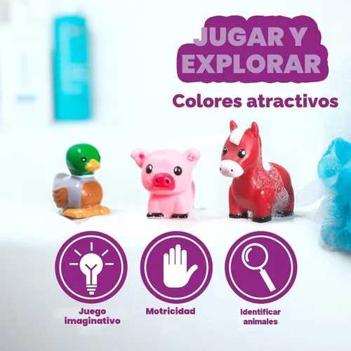 Miniatura 7 de Tub Works® Barnyard™ - Juguetes de baño sin moho, paquete de 6 Diseño de juguetes de baño sellados y sin agujeros que mantiene la humedad fuera