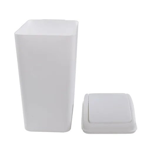 Miniatura 9 de Begale Paquete de 1 cubo de basura de plástico de 4.5 galones, cubo de basura con tapa oscilante, color blanco