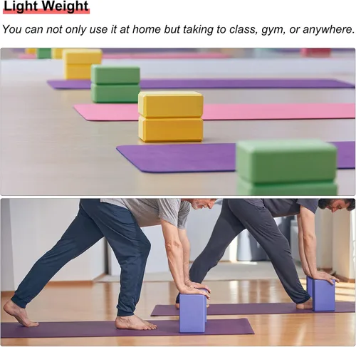 Miniatura 5 de uxcell Bloque de yoga - Ladrillo de espuma EVA de alta densidad ligero para principiantes, yoguis, pilates, meditación Azul