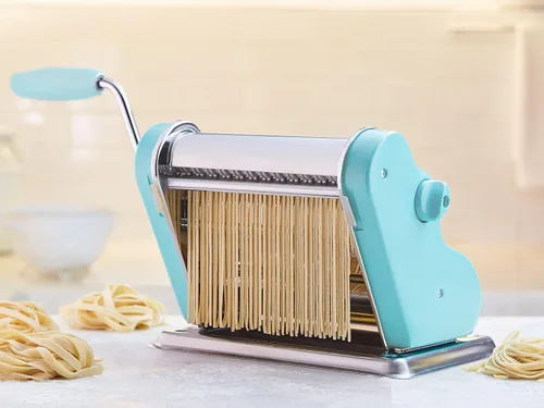 Miniatura 4 de PASTALINDA Máquina para hacer pasta Classic 200, rodillos de 7.9 in de ancho, 9 posiciones de grosor, 2 posiciones de corte, acero inoxidable