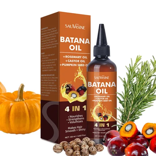 Aceite de batana orgánico para el crecimiento del cabello Batana 4 en 1 de Honduras con romero, semillas de calabaza, aceite de ricino nutrición