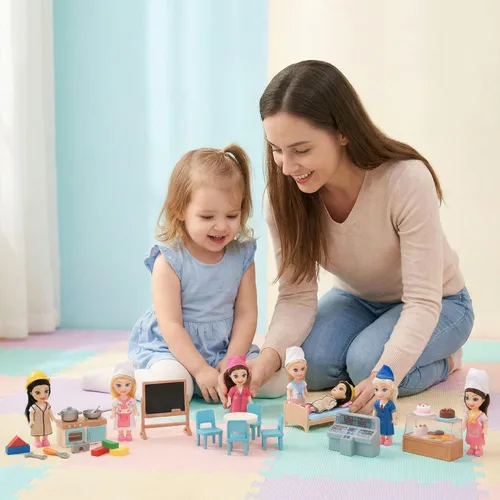 Miniatura 4 de Liberty Imports Little Career - Muñecas pequeñas con vestidos, mini muñecas pequeñas imaginativas con trajes para chef, médico, piloto, ingeniero