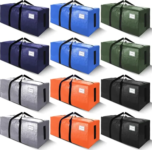 Miniatura 20 de SWEET DOLPHIN Paquete de 8 bolsas de mudanza resistentes de 200 libras con asas envolventes, bolsas de almacenamiento extra grandes para ahorrar