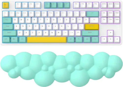 Miniatura 12 de MANBASNAKE Reposamuñecas para teclado, espuma viscoelástica de alta densidad de poliuretano con base antideslizante para aliviar el dolor