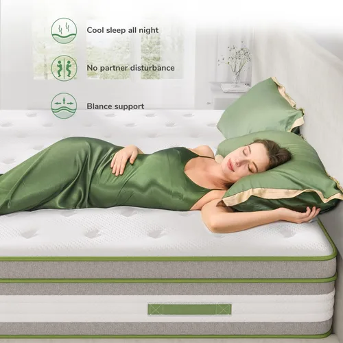 Miniatura 2 de Novilla Colchón Queen, colchón híbrido de 12 pulgadas con almohadilla en la parte superior en una caja tamaño queen con espuma viscoelástica de gel