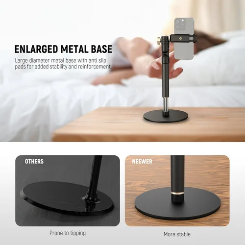 Miniatura 4 de NEEWER MT010 - Soporte de teléfono celular para escritorio, mesa de oficina ajustable, compatible con iPhone y Samsung para grabación de video