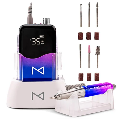 Miniatura 8 de M Mase - Taladro Profesional de Uñas - Lima de Uñas 2 en 1 Sin Núcleo - Eléctrico, Inalámbrico, 35000 RPM, Pantalla HD - Taladro Eléctrico de Uñas