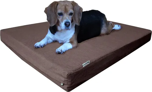 Miniatura 25 de Dogbed4less Cama ortopédica para mascotas con espuma viscoelástica para mascotas medianas y grandes, forro impermeable, funda lavable de microgamuza