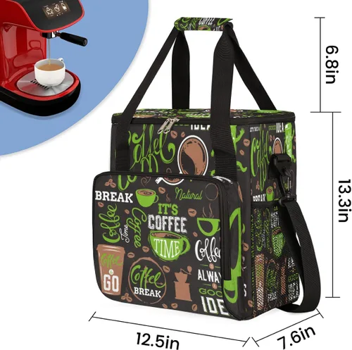 Miniatura 2 de Bolso de Transporte para Cafetera de Café Verde Compatible con Keurig K-Mini o K-Mini Plus Estuche de Viaje para Cafetera Portátil de Porción AA