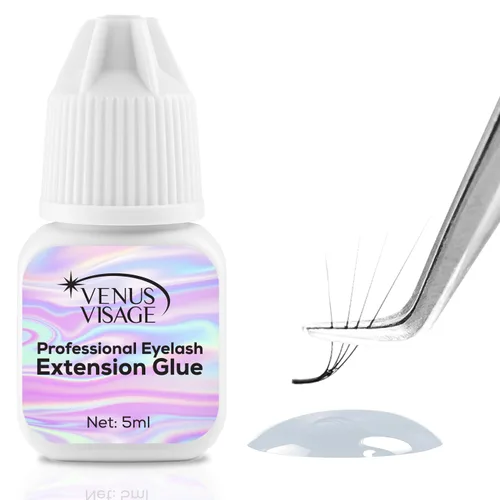 Miniatura 9 de Venus Visage Pegamento transparente para pestañas, pegamento profesional para extensiones de pestañas a largo plazo, sin látex adhesivo de secado
