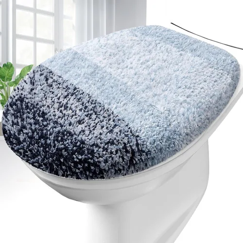 Miniatura 13 de OLANLY Funda de Asiento de Inodoro de Microfibra Suave para Baño, Fundas Lavables a Máquina, 17.5x15 Pulgadas, con Soporte de Goma que se Mantiene