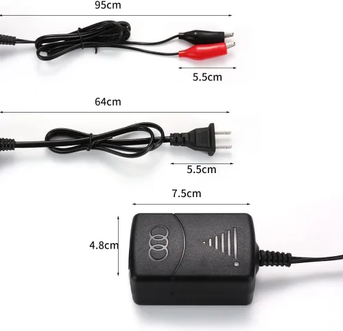 Miniatura 3 de Cargador de batería de plomo ácido sellado de 12V, 100V-240V AC 50/60 Hz a 12V DC 1300mA SLA cargador de batería, con protección contra