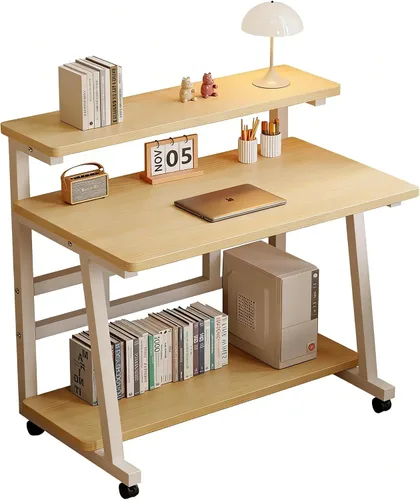 Miniatura 9 de Escritorio rodante para computadora, escritorios pequeños de 31.5 pulgadas para espacios pequeños, escritorio portátil para computadora pequeña