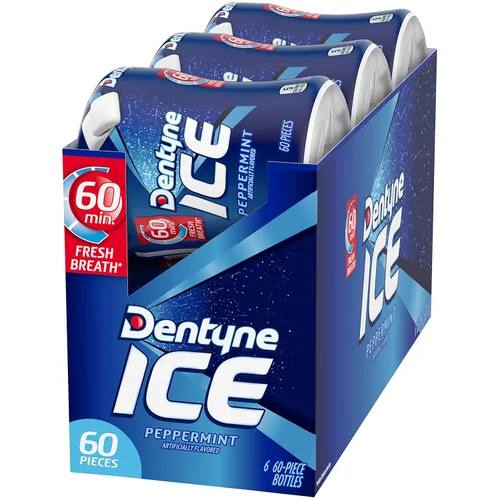 Miniatura 9 de Dentyne Ice Peppermint - Goma de mascar sin azúcar, 6 botellas de 60 piezas (360 piezas en total)