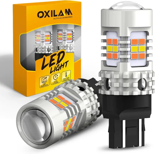 Miniatura 20 de OXILAM - Bombilla de luz LED para señal de giro BA15S 1156, CANBUS sin errores, 2200K, amarillo ámbar, 2800 LM, para 7506, 1156A, 1003, 1141, P21W