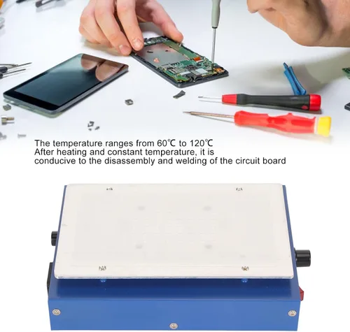Miniatura 3 de Estación de soldadura de precalentamiento eléctrico de 450 W con microcomputadora LED de aleación de aluminio con almohadilla de silicona
