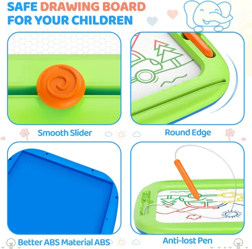 Miniatura 3 de Paquete de 2 tableros de dibujo magnéticos, juguetes para niños pequeños de 1-2 y 2-3 años, almohadilla de aprendizaje y educativa para escribir