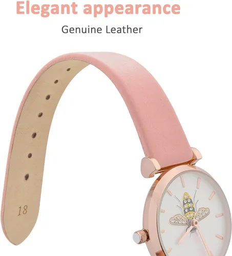 Miniatura 3 de WOCCI Correas de reloj elegantes, correas de repuesto de cuero genuino para hombres y mujeres, ancho de la correa 0.315 in, 0.394 in, 0.472 in