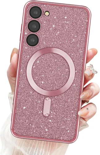 Miniatura 28 de Newseego Funda ultra magnética para Samsung Galaxy S22, funda de lujo con purpurina para mujeres y niñas, protección completa de la lente de la Negro