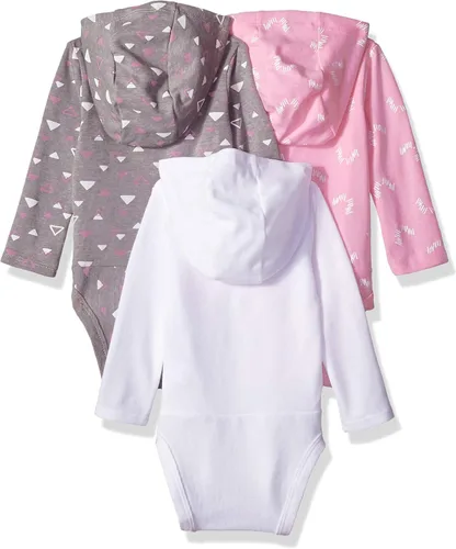 Miniatura 18 de Hanes Body de manga larga para bebé, sudadera con capucha para niños y niñas, paquete de 3