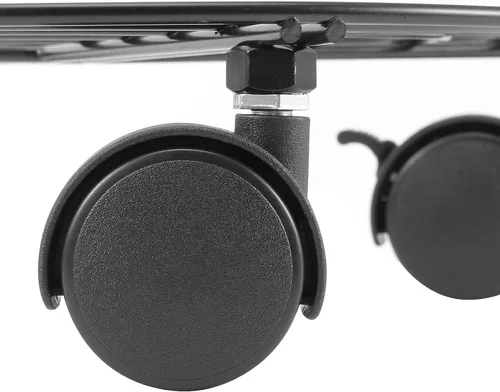 Miniatura 5 de KEILEOHO Paquete de 3 organizadores de metal para plantas de 10.6 pulgadas con ruedas, soportes resistentes para plantas, soporte rodante