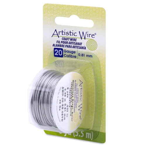 Miniatura 22 de Artistic Wire, Alambre de acero inoxidable calibre 18, 57 pies