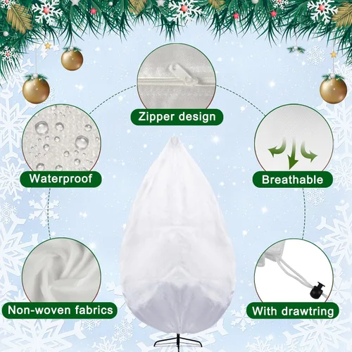 Miniatura 2 de Onesing Bolsa de almacenamiento para árbol de Navidad, 9 x 4 pies, cubierta blanca a prueba de polvo para árbol de Navidad para almacenamiento Blanco