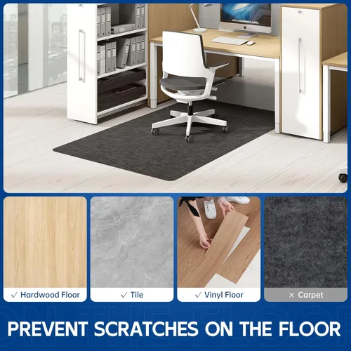 Miniatura 5 de Tapete para silla de oficina para suelo de madera dura y azulejos, tapete antideslizante para silla de escritorio, protector de suelo fácil