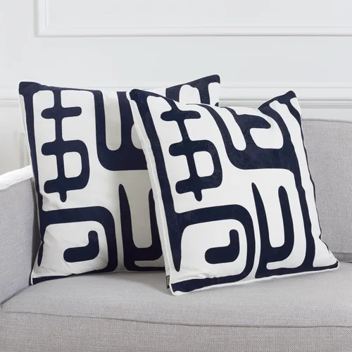 Miniatura 25 de Safavieh Pillow Collection - Almohada decorativa de maíz, 22 pulgadas, color negro, juego de 2