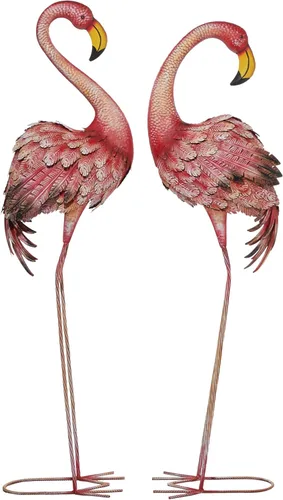 Miniatura 11 de Deco 79 Escultura decorativa de grúa de metal para jardín para interiores y exteriores, juego de 2 esculturas para exteriores de 40 pulgadas, 38