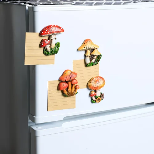 Miniatura 5 de 4 imanes de resina para refrigerador, setas, para pizarra blanca, refrigerador, oficina, gabinete de fotos, tablón de anuncios, decoración