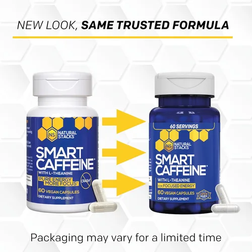 Miniatura 8 de Natural Stacks Smart Cafeine – Suplemento energético – Un frasco contiene 60 cápsulas – Crea energía duradera, evita el golpe de cafeína, aumenta