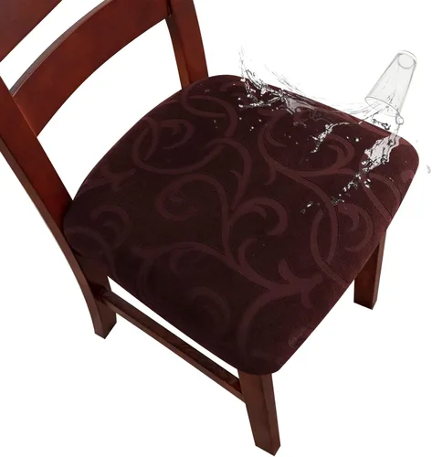 Miniatura 11 de Genina Fundas impermeables de asiento para silla de comedor, fundas elásticas para sillas de comedor, fundas protectoras para silla de comedor