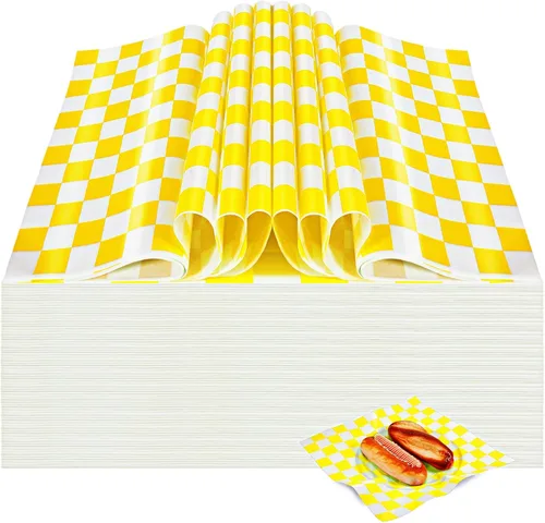 Miniatura 10 de Colarr 1000 hojas de papel encerado a granel de 15 x 15 pulgadas, papel grande para envolver sándwiches a cuadros, para hamburguesas, pan, Negro