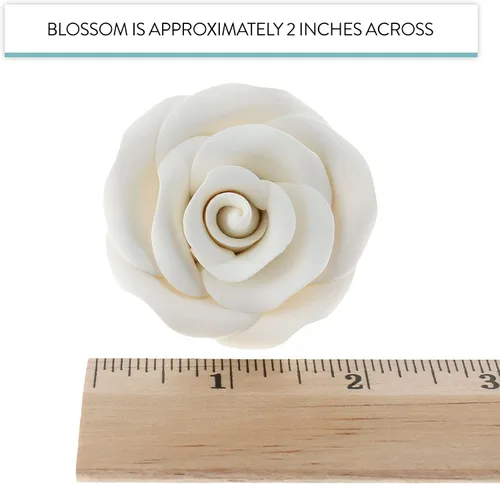Miniatura 2 de Global Sugar Art Flores de pastel de azúcar de alta calidad, color blanco sin alambre, grande, 12 unidades por Chef Alan Tetreault